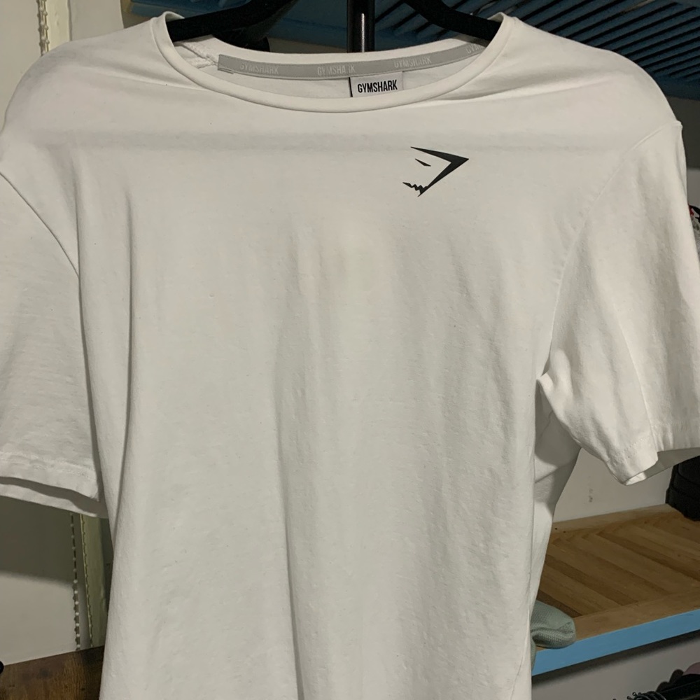 Gym shark white tee medium